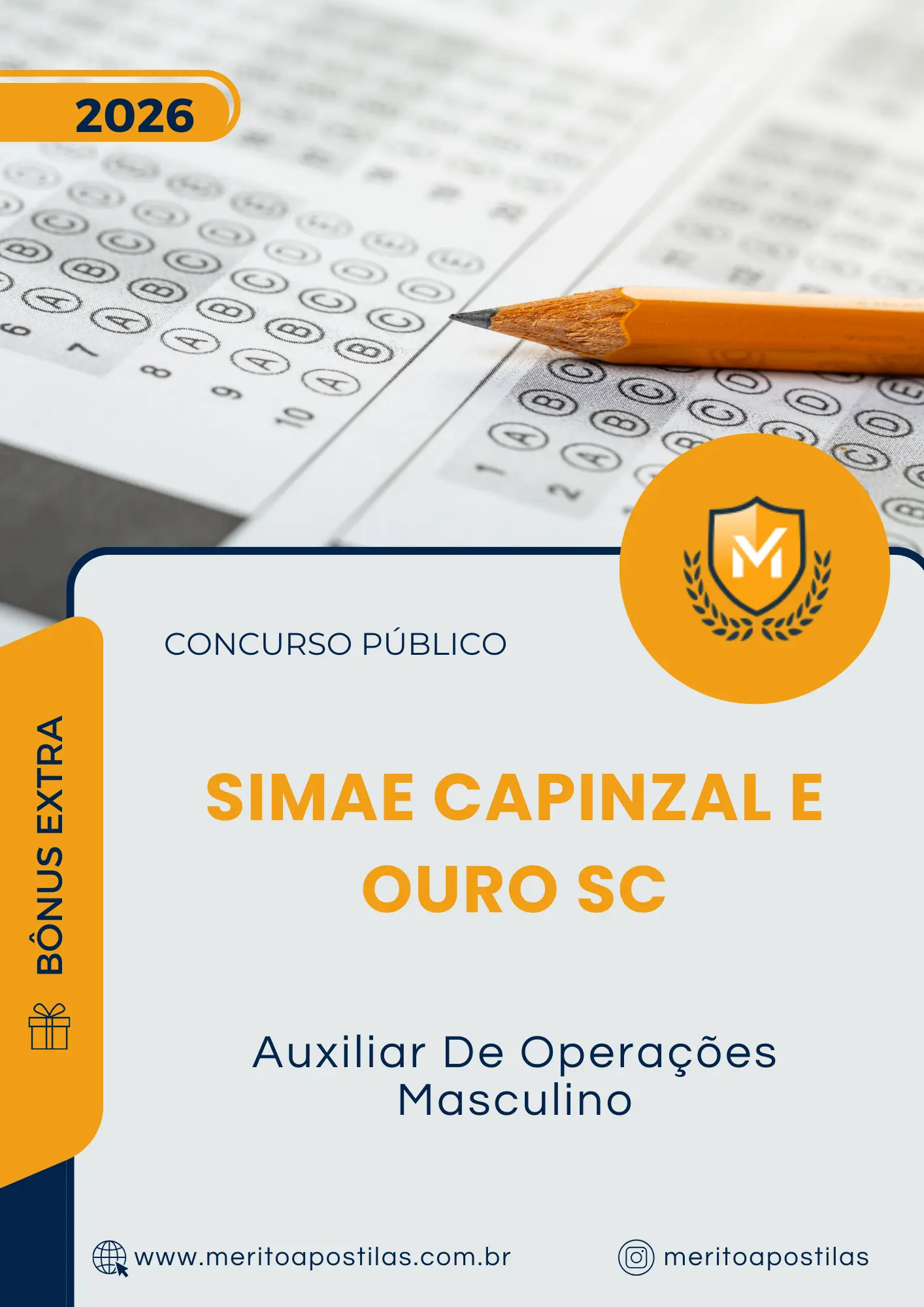 Apostila Auxiliar De Operações Masculino Concurso Público SIMAE Capinzal e Ouro SC 2026
