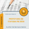 Apostila Auxiliar De Serviços Gerais Prefeitura de Itatuba PB 2026