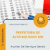 Apostila Auxiliar De Serviços Gerais Prefeitura de Alto Rio Doce MG 2026