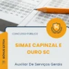 Apostila Auxiliar De Serviços Gerais Concurso Público SIMAE Capinzal e Ouro SC 2026