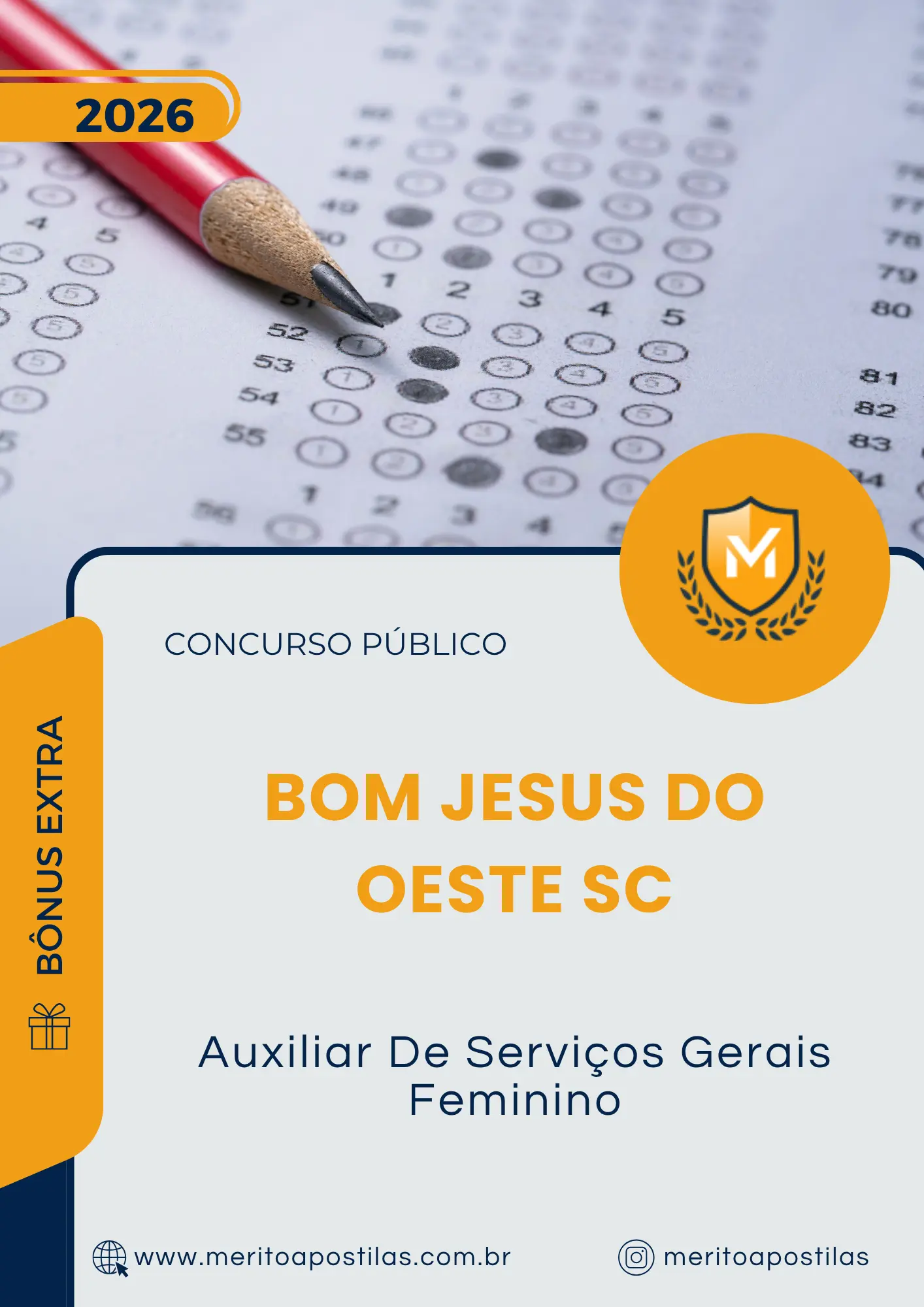 Apostila Auxiliar De Serviços Gerais Feminino Prefeitura de Bom Jesus do Oeste SC 2026
