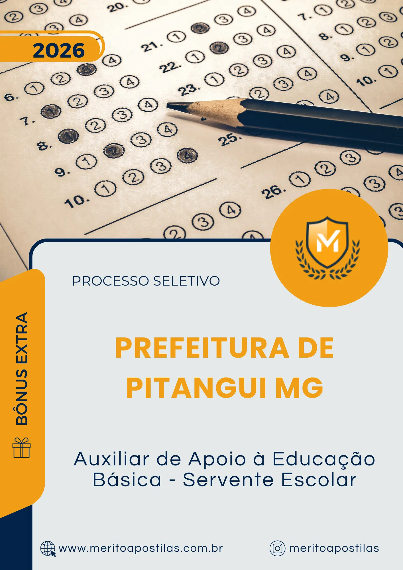 Apostila Auxiliar de Apoio à Educação Básica Servente Escolar Prefeitura de Pitangui MG 2026