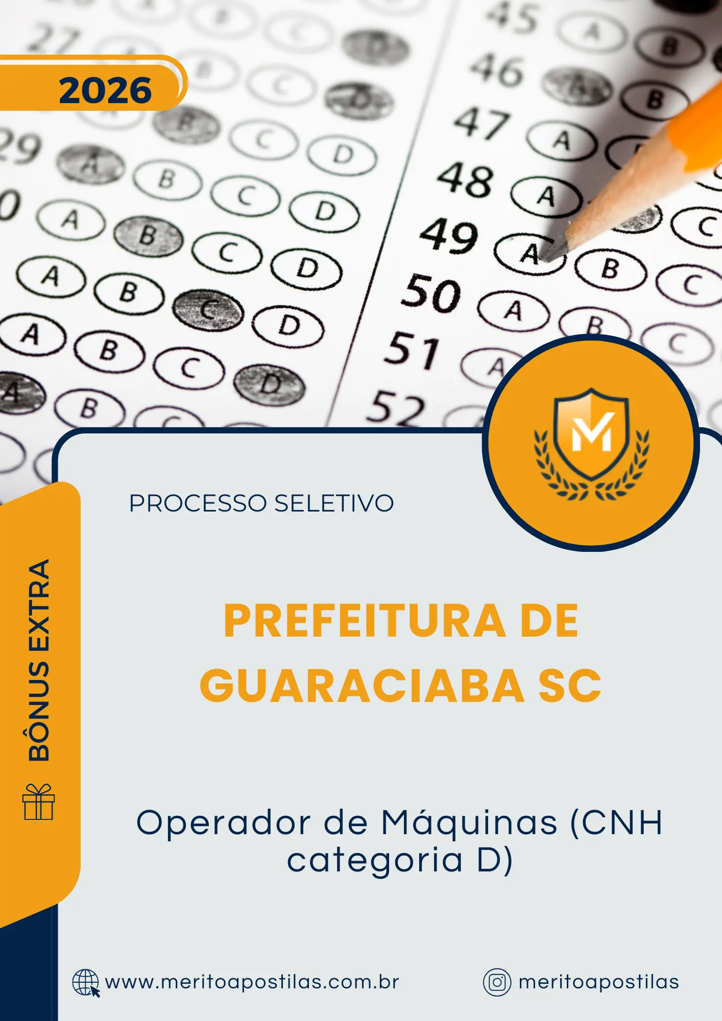Apostila Operador de Máquinas CNH categoria D Prefeitura de Guaraciaba SC 2026