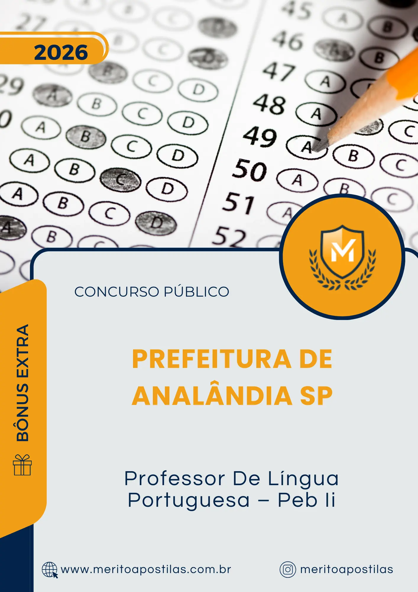 Apostila Professor De Língua Portuguesa PEB II Prefeitura de Analândia SP 2026
