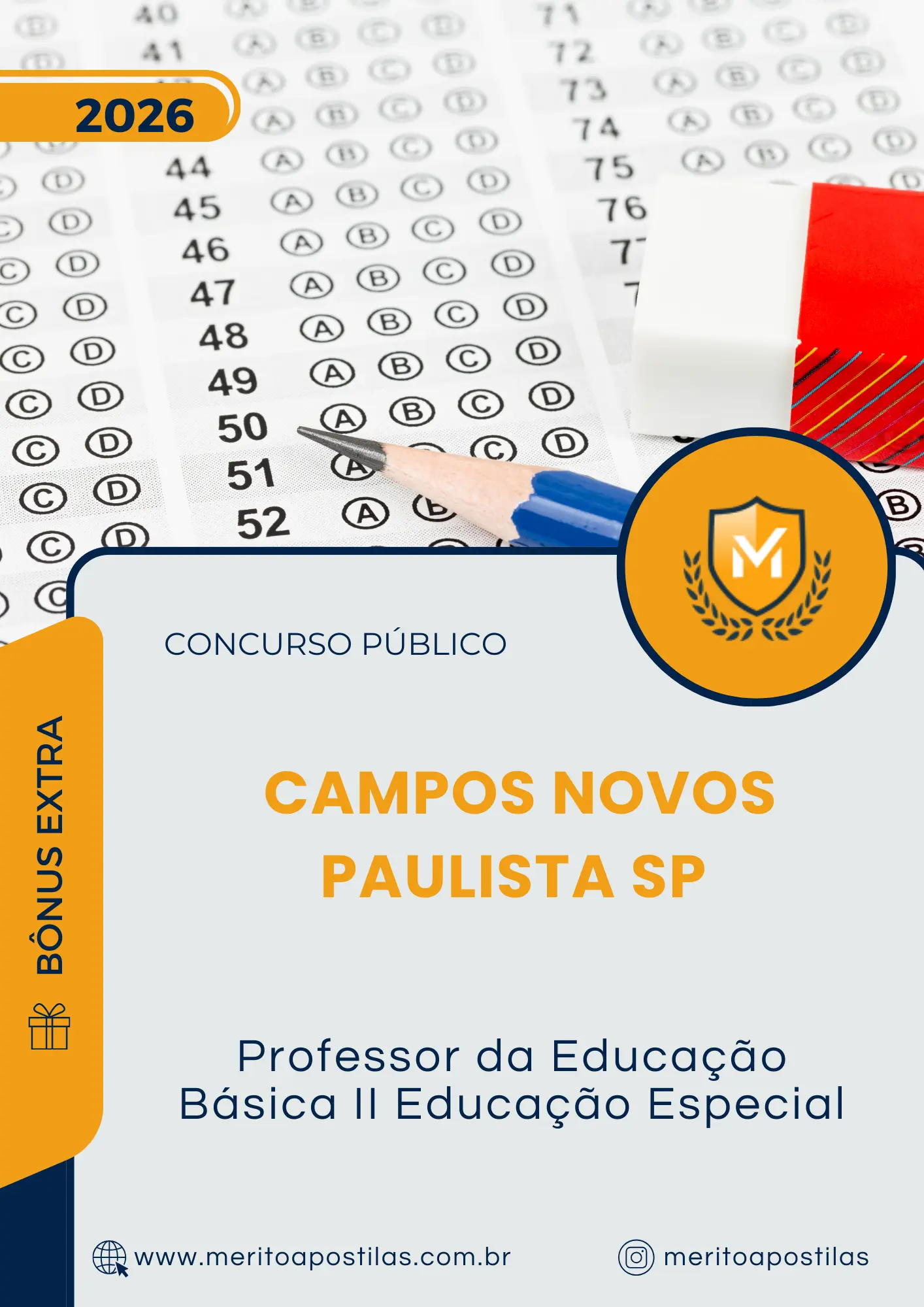 Apostila Professor da Educação Básica II Educação Especial Prefeitura de Campos Novos Paulista SP 2026