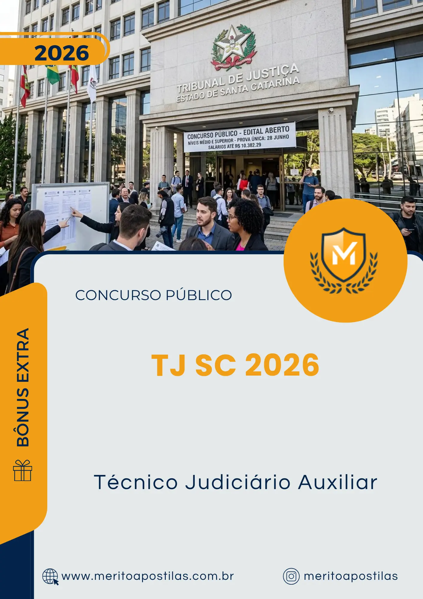 Apostila Técnico Judiciário Auxiliar Concurso Público TJ SC 2026
