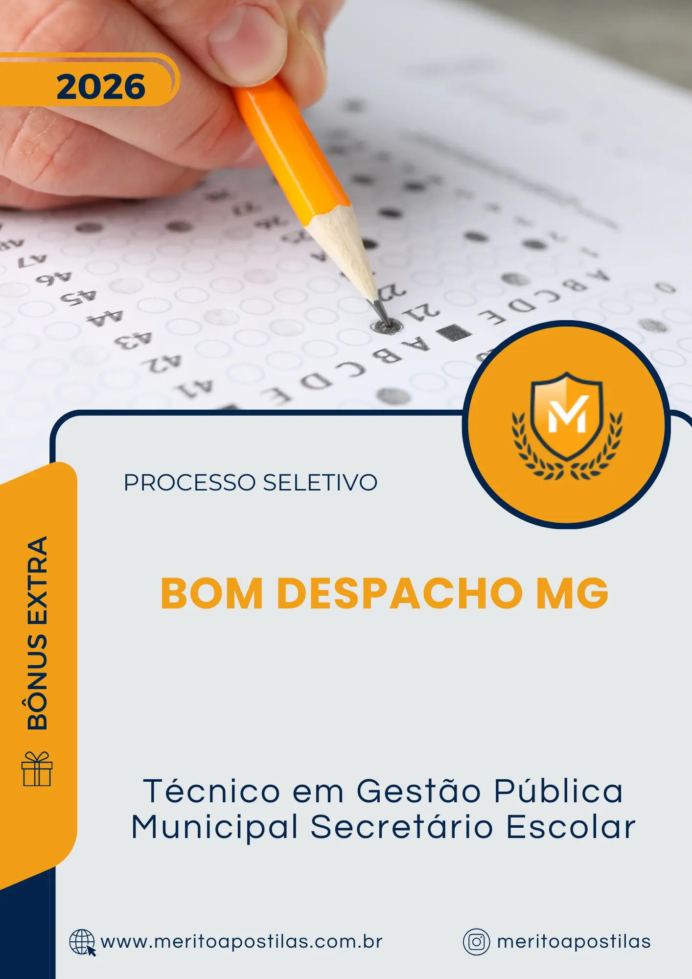 Apostila Técnico em Gestão Pública Municipal Secretário Escolar Prefeitura de Bom Despacho MG 2026