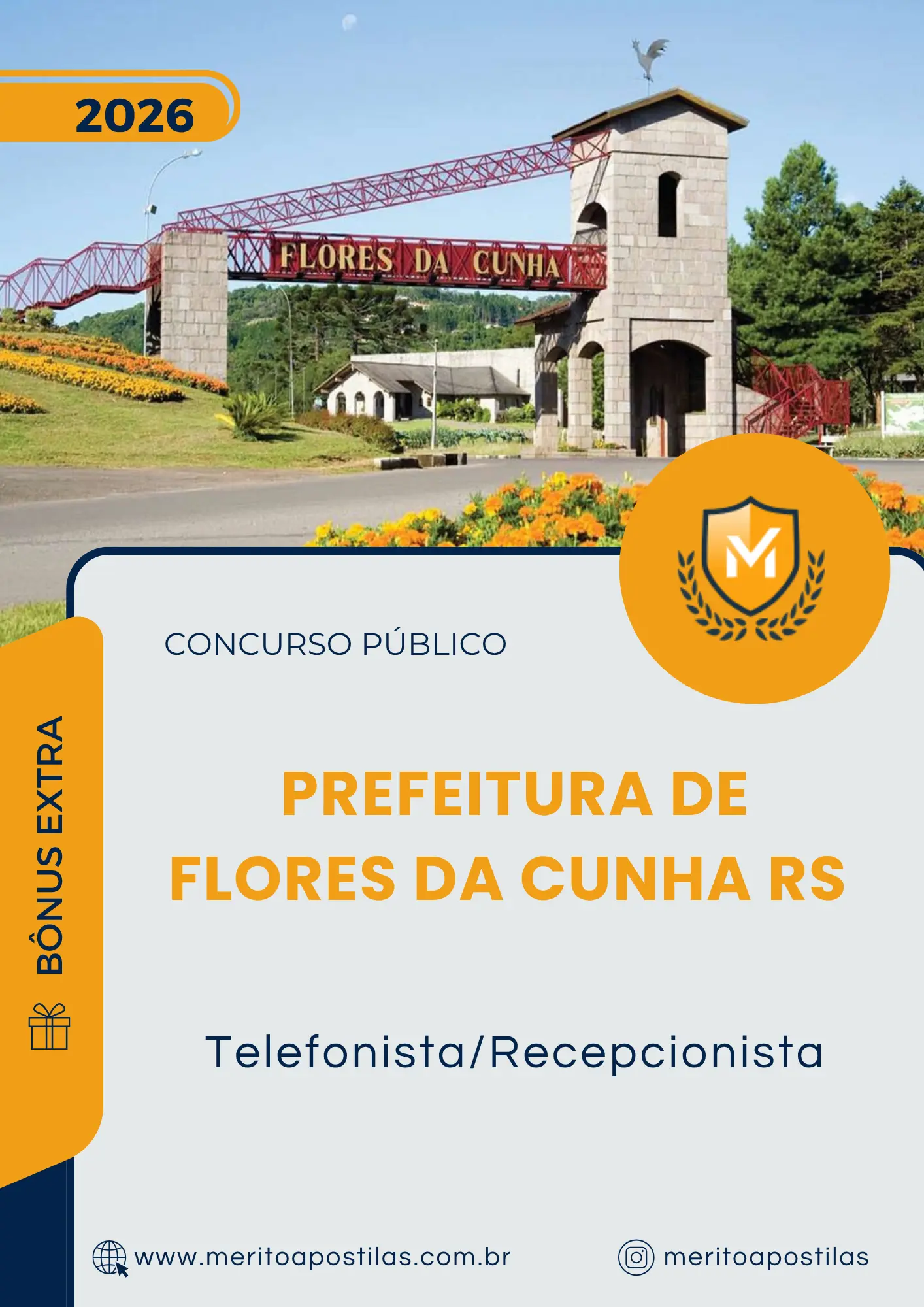 Apostila Telefonista Recepcionista Prefeitura de Flores da Cunha RS 2026