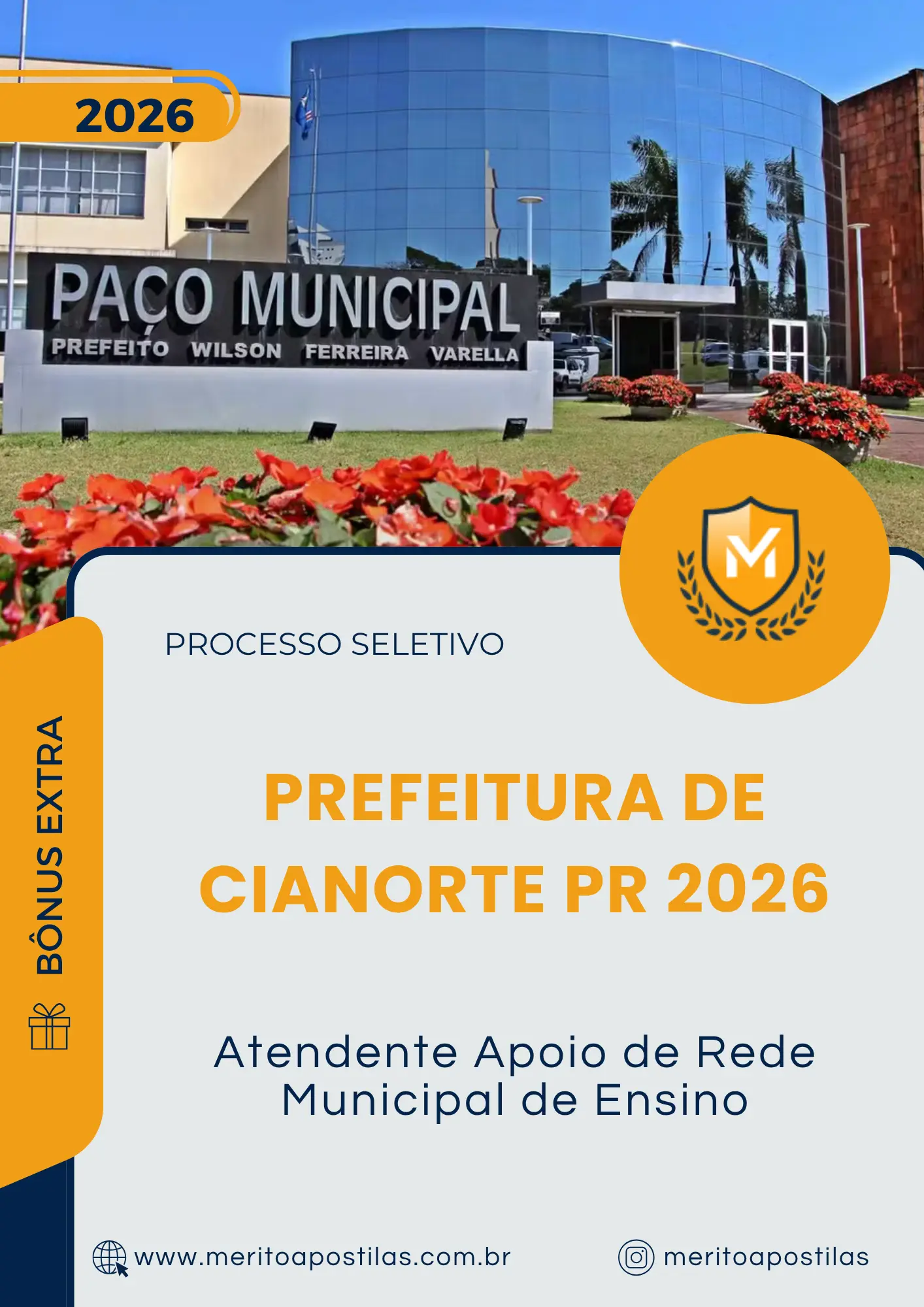 Apostila Atendente Apoio de Rede Municipal de Ensino Prefeitura de Cianorte PR 2026