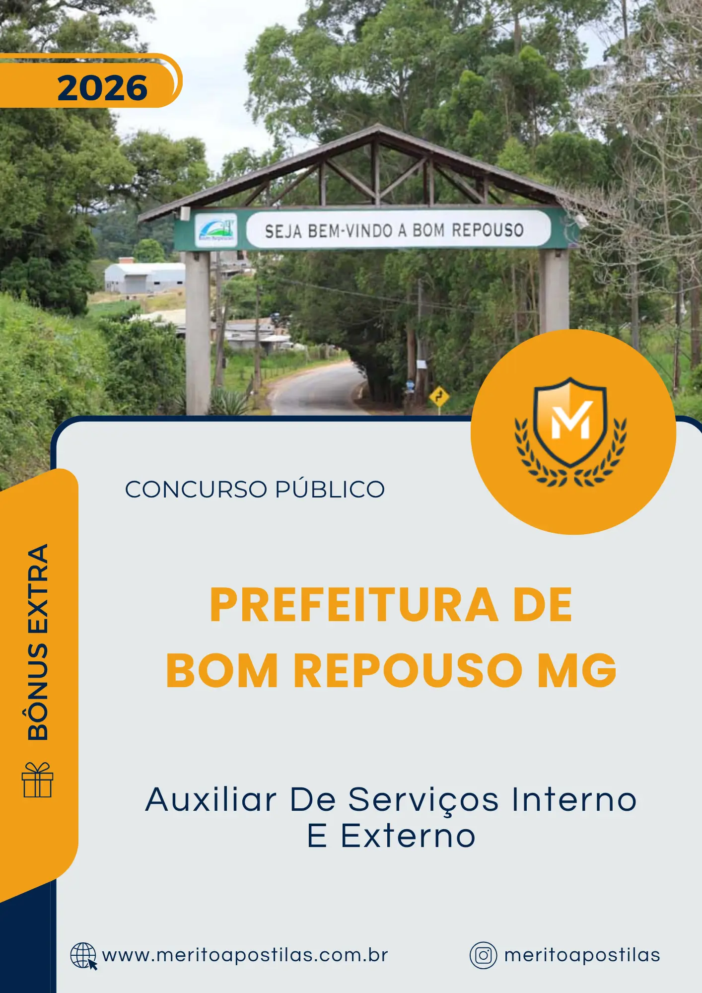 Apostila Auxiliar De Serviços Interno E Externo Prefeitura de Bom Repouso MG 2026