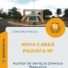 Apostila Auxiliar de Serviços Diversos Masculino Prefeitura de Nova Canaã Paulista SP 2026