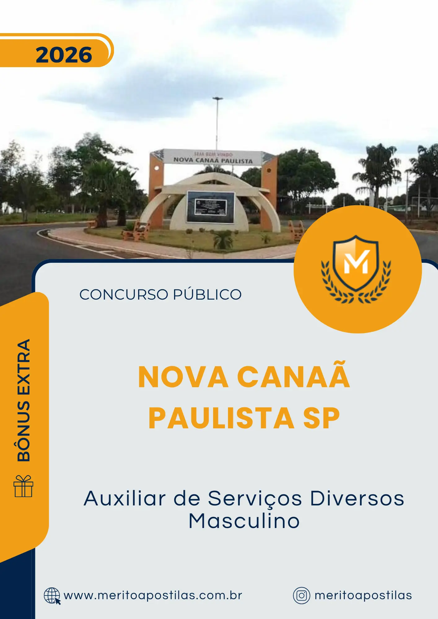 Apostila Auxiliar de Serviços Diversos Masculino Prefeitura de Nova Canaã Paulista SP 2026