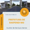 Apostila Auxiliar de Serviços Gerais Prefeitura de Baependi MG 2026