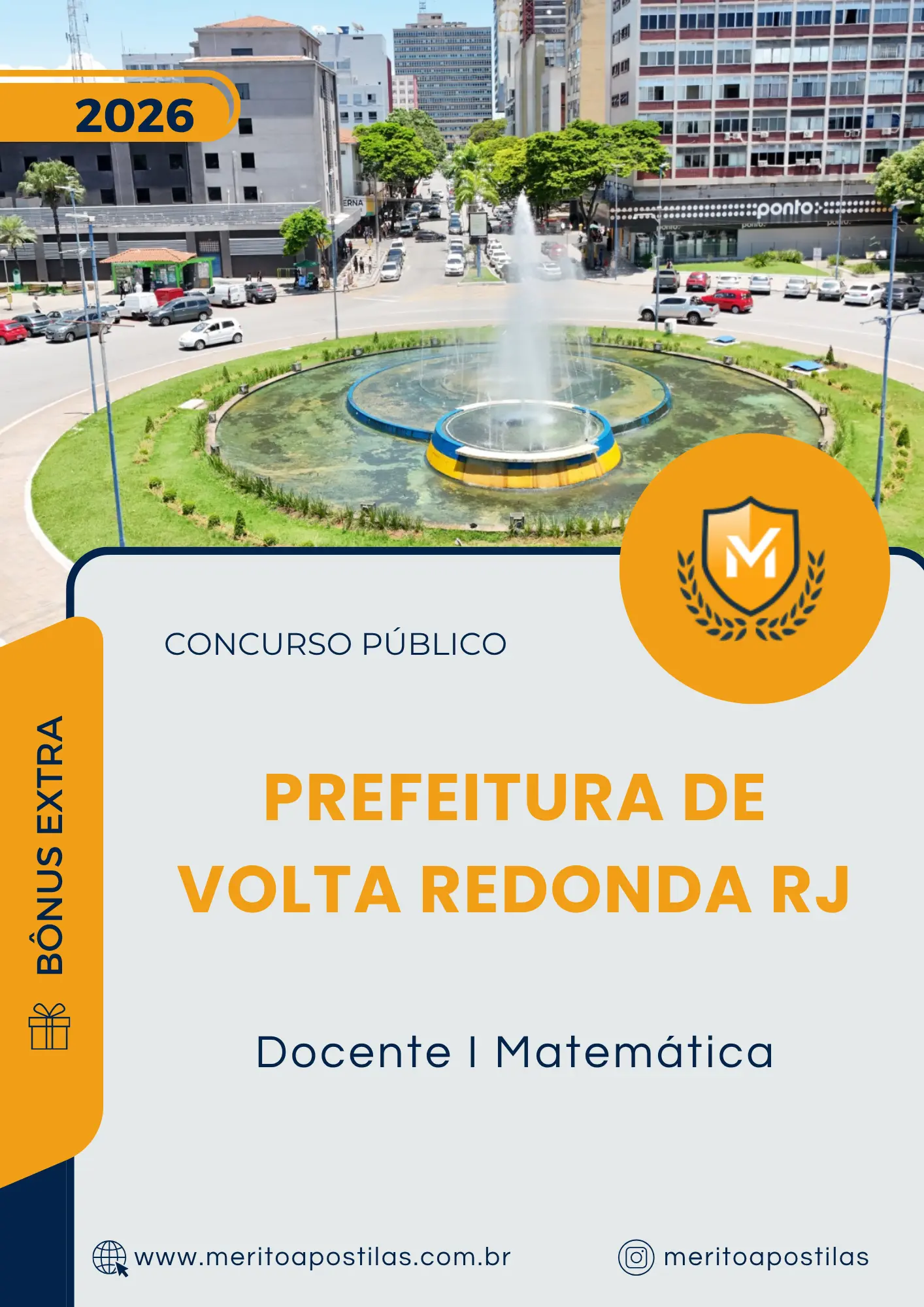 Apostila Docente I Matemática Prefeitura de Volta Redonda RJ 2026