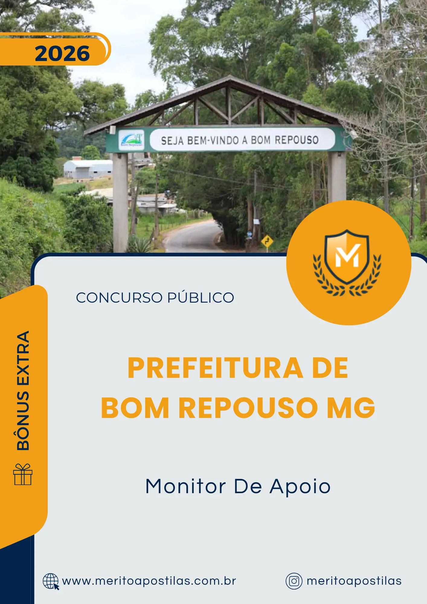 Apostila Monitor De Apoio Prefeitura de Bom Repouso MG 2026