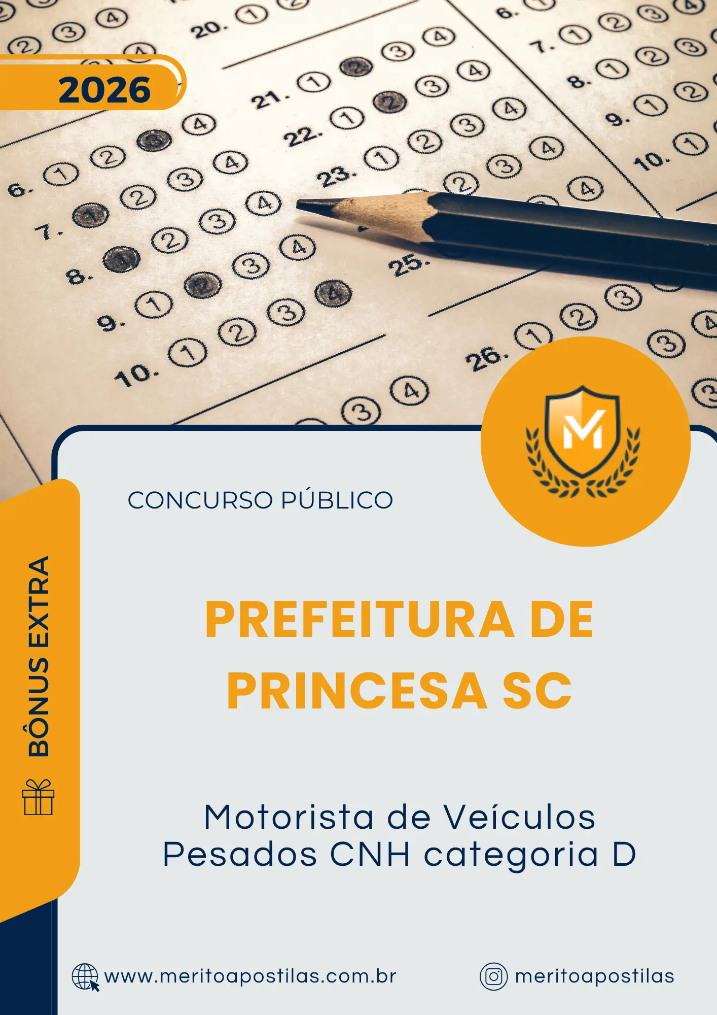 Apostila Motorista de Veículos Pesados CNH categoria D Prefeitura de Princesa SC 2026