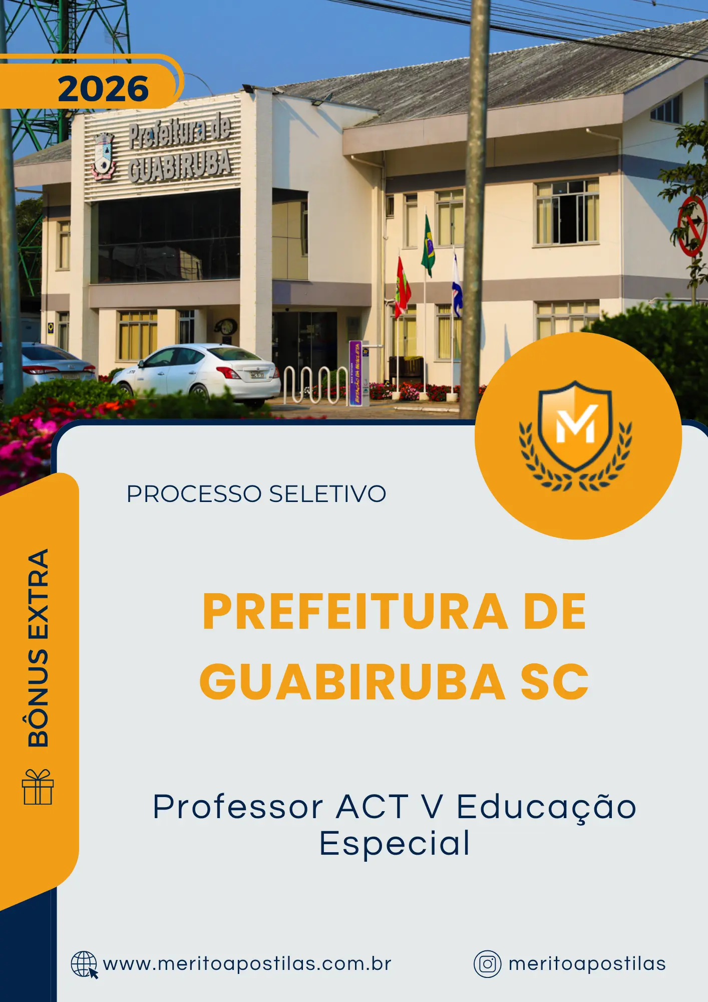 Apostila Professor ACT V Educação Especial Prefeitura de Guabiruba SC 2026