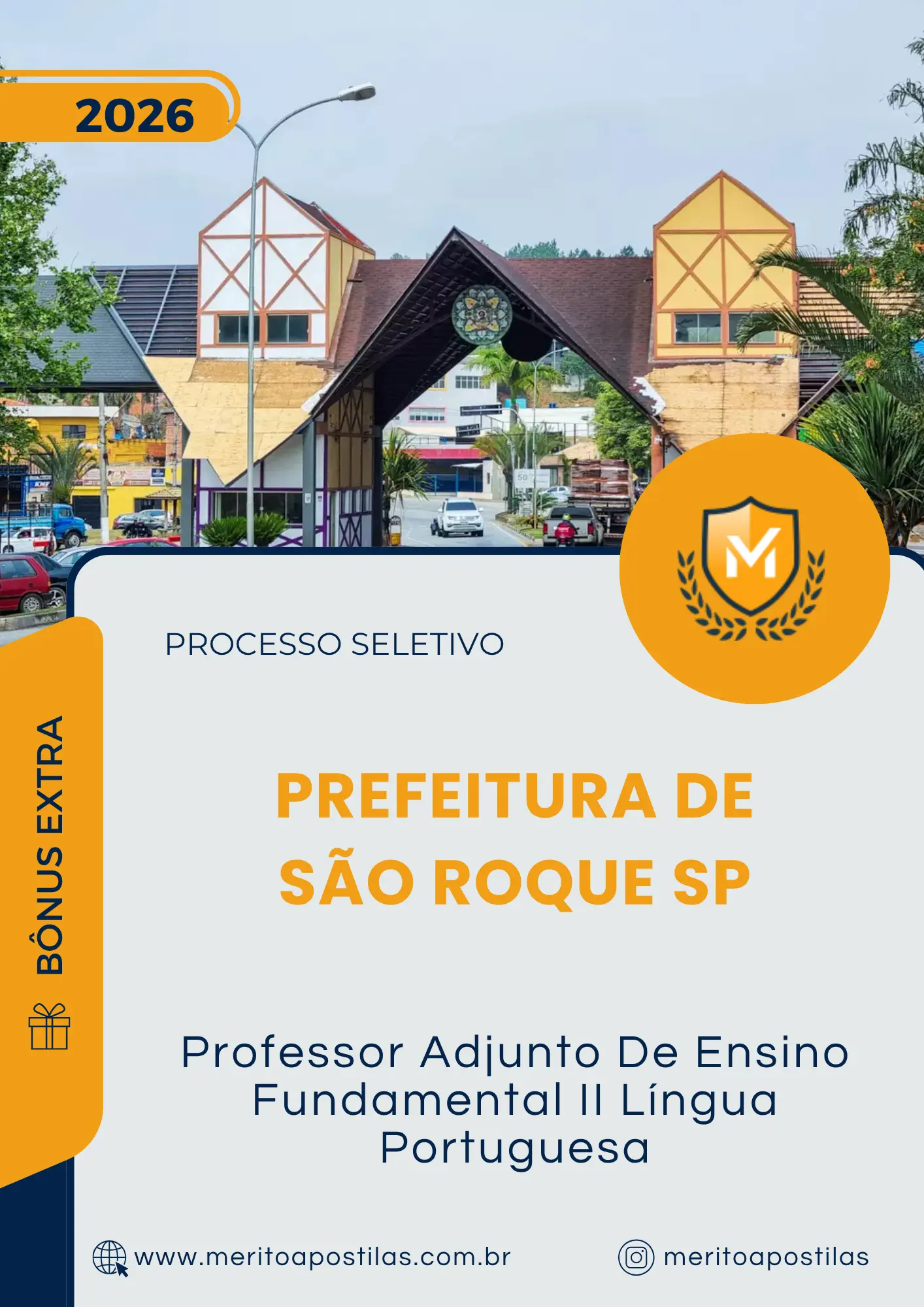 Apostila Professor Adjunto De Ensino Fundamental II Língua Portuguesa Prefeitura de São Roque SP 2026