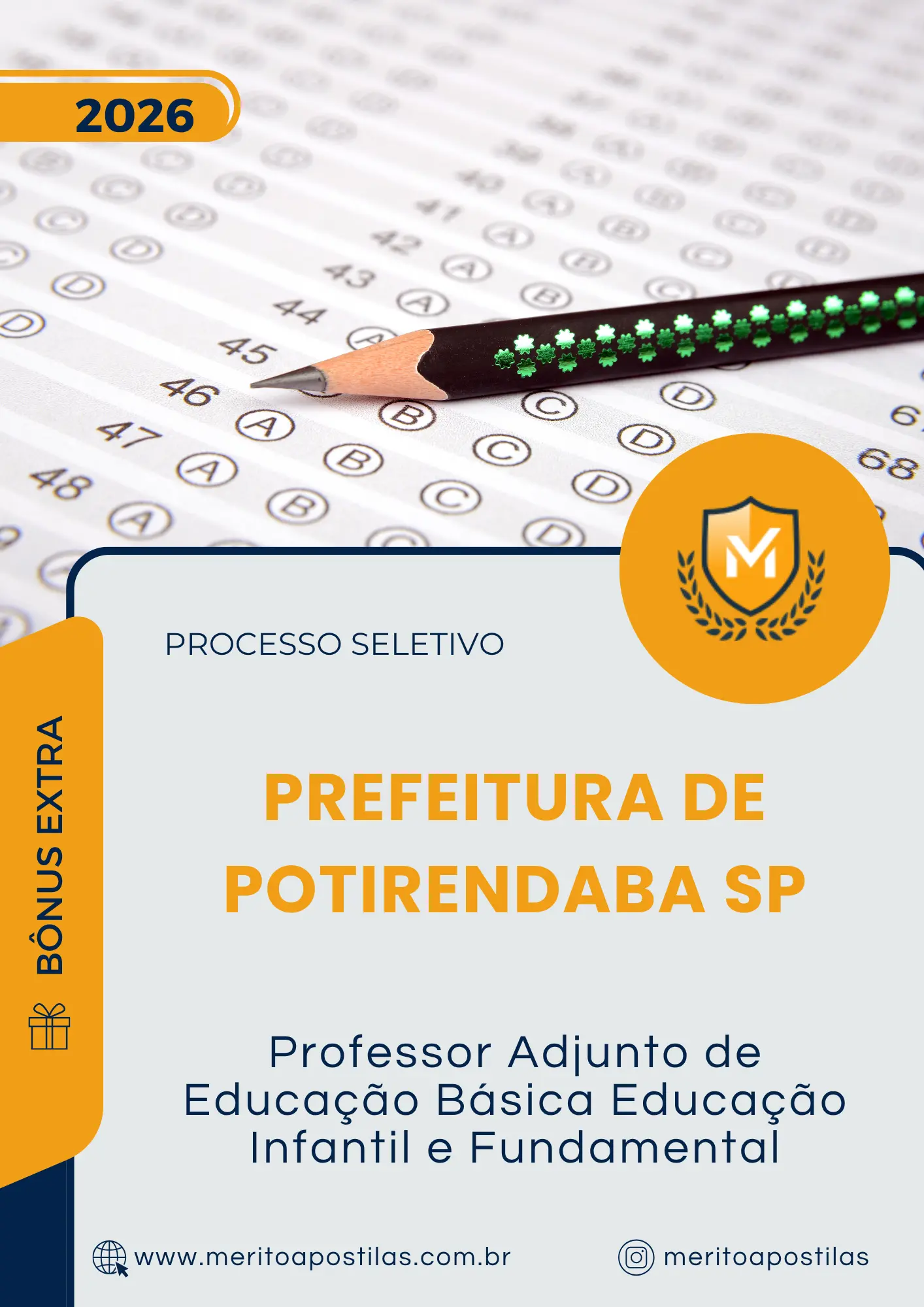 Apostila Professor Adjunto de Educação Básica Educação Infantil e Fundamental Prefeitura de Potirendaba SP 2026