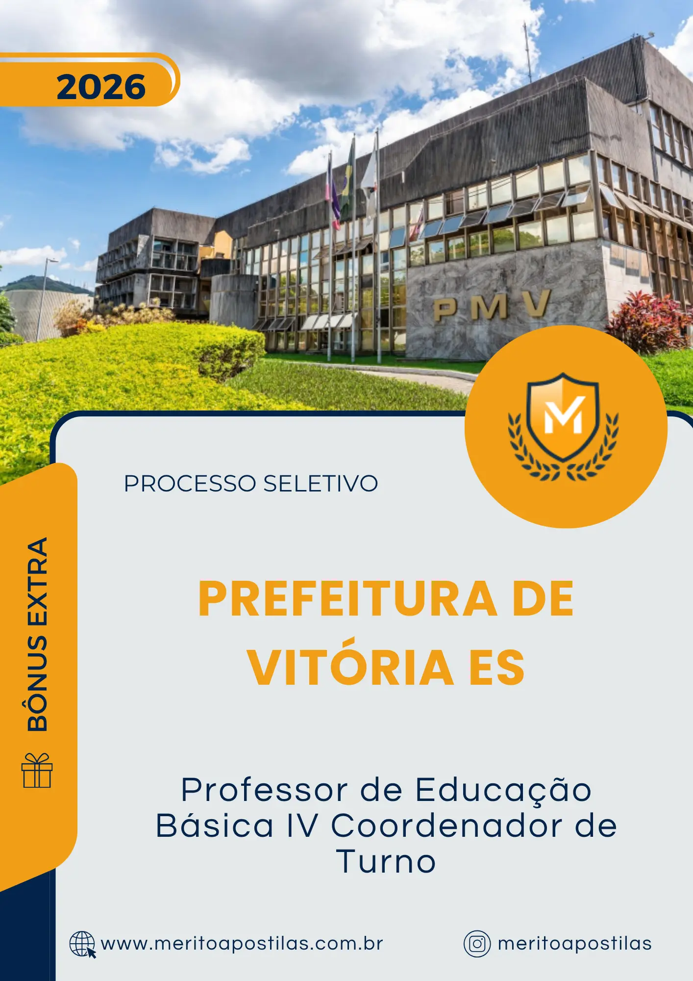 Apostila Professor de Educação Básica IV Coordenador de Turno Prefeitura de Vitória ES 2026
