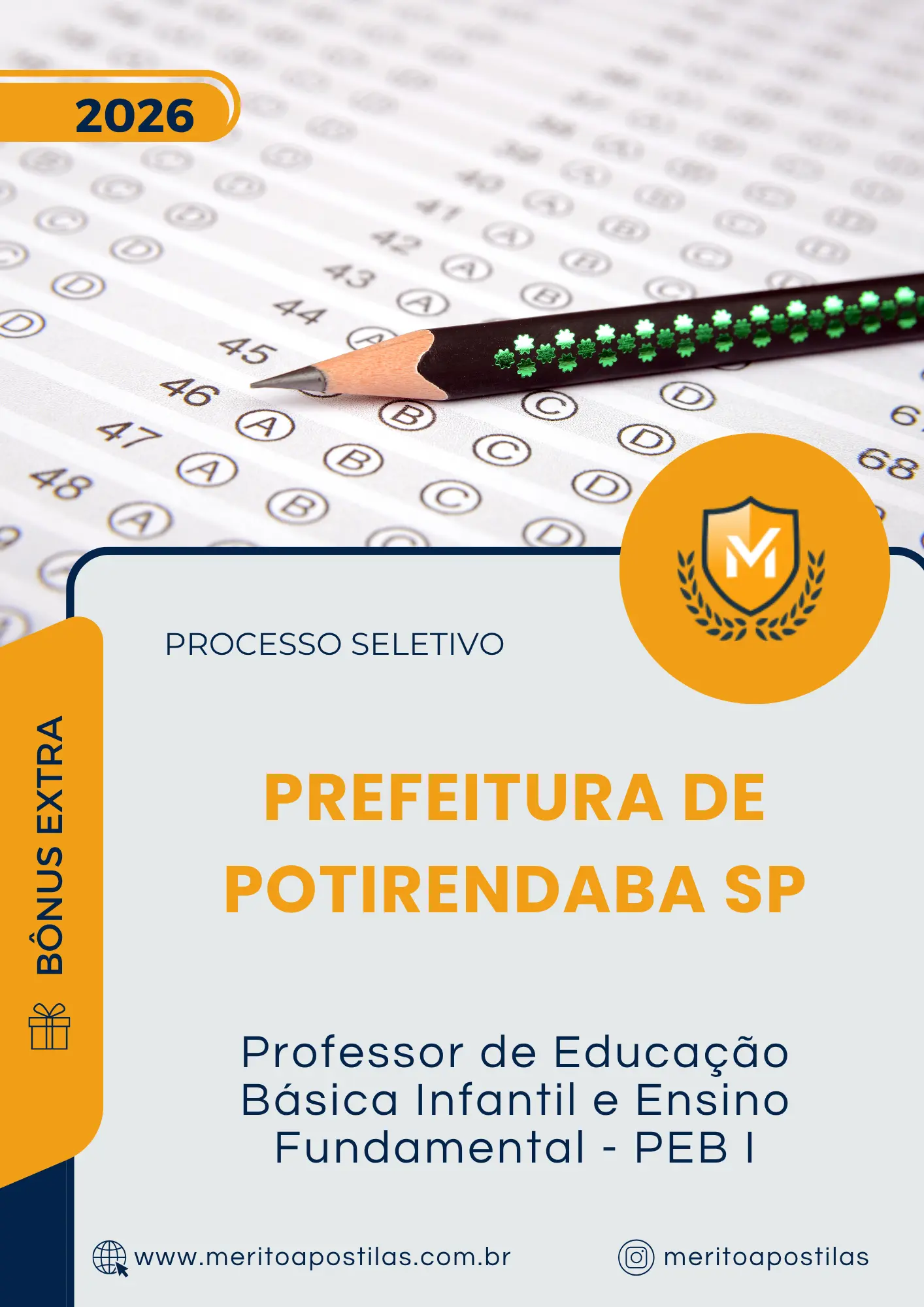 Apostila Professor de Educação Básica Infantil e Ensino Fundamental PEB I Prefeitura de Potirendaba SP 2026