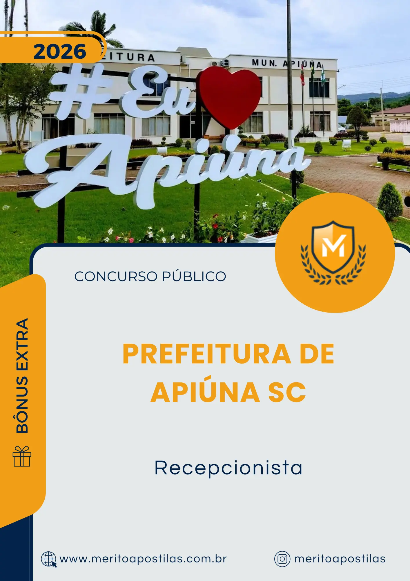 Apostila Recepcionista Prefeitura de Apiúna SC 2026