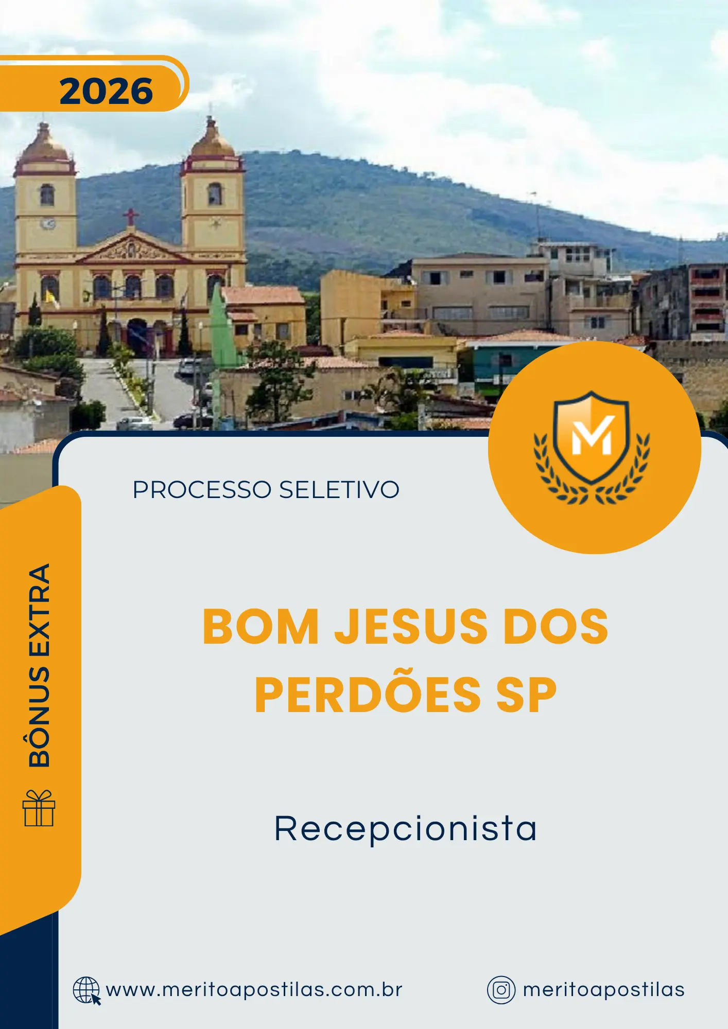 Apostila Recepcionista Prefeitura de Bom Jesus dos Perdões SP 2026