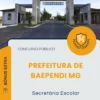 Apostila Secretária Escolar Prefeitura de Baependi MG 2026