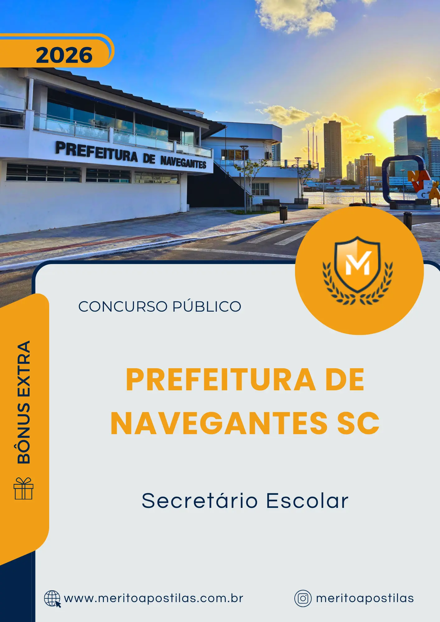 Apostila Secretário Escolar Prefeitura de Navegantes SC 2026