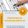 Apostila Auxiliar de Manutenção e Conservação de Veículos Prefeitura de Valentim Gentil SP 2026