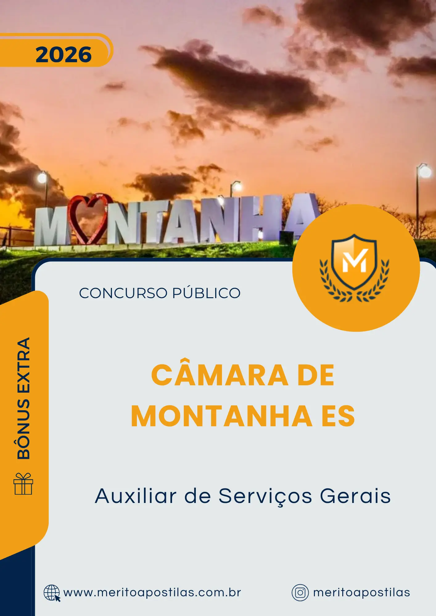 Apostila Auxiliar de Serviços Gerais Câmara de Montanha ES 2026