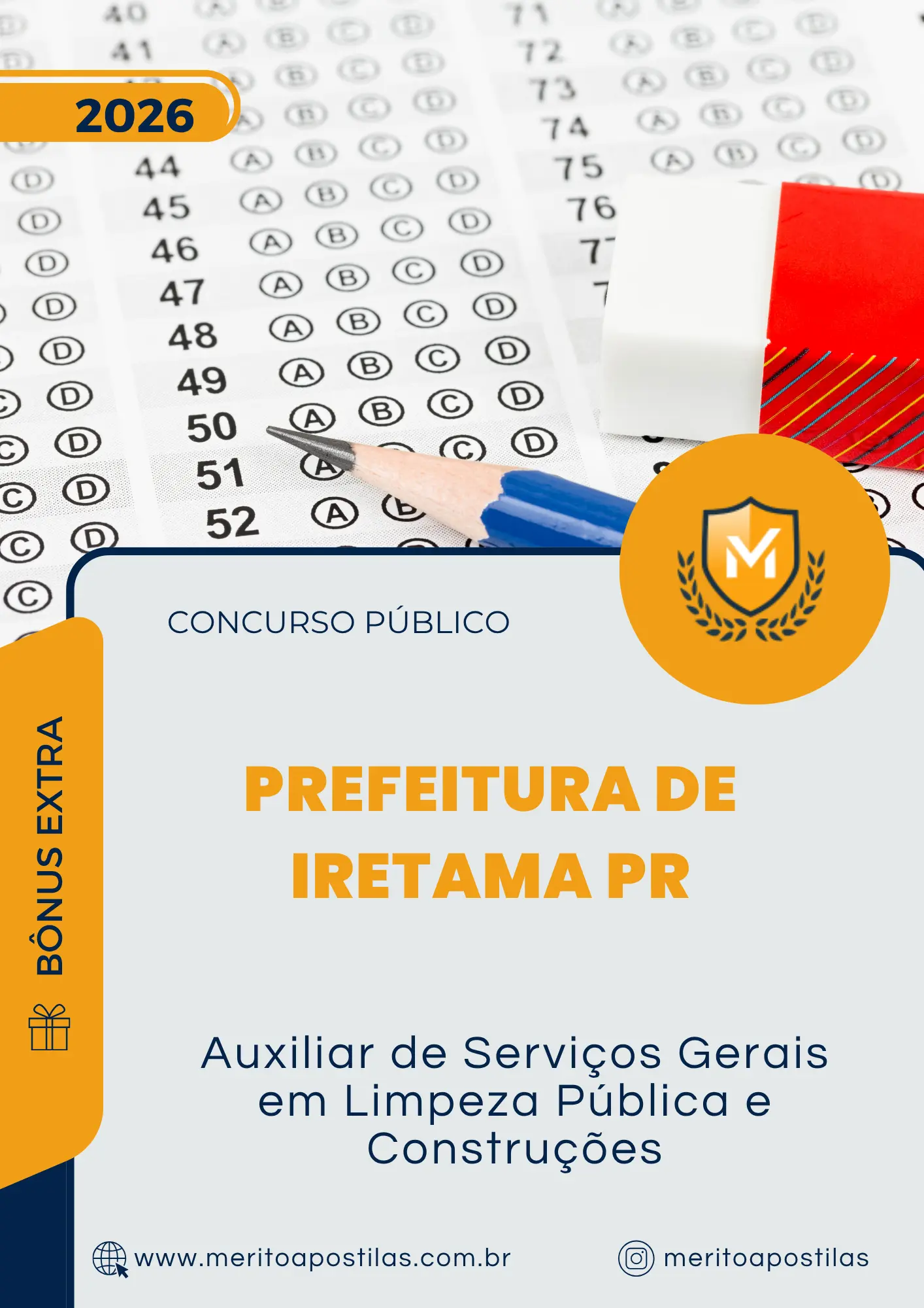 Apostila Auxiliar de Serviços Gerais em Limpeza Pública e Construções Prefeitura de Iretama PR 2026