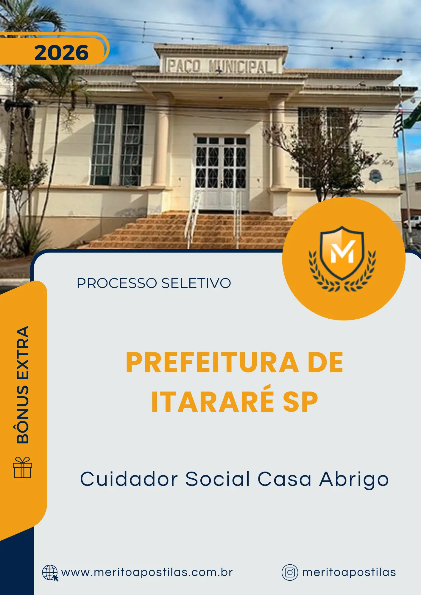 Apostila Cuidador Social Casa Abrigo Prefeitura de Itararé SP 2026