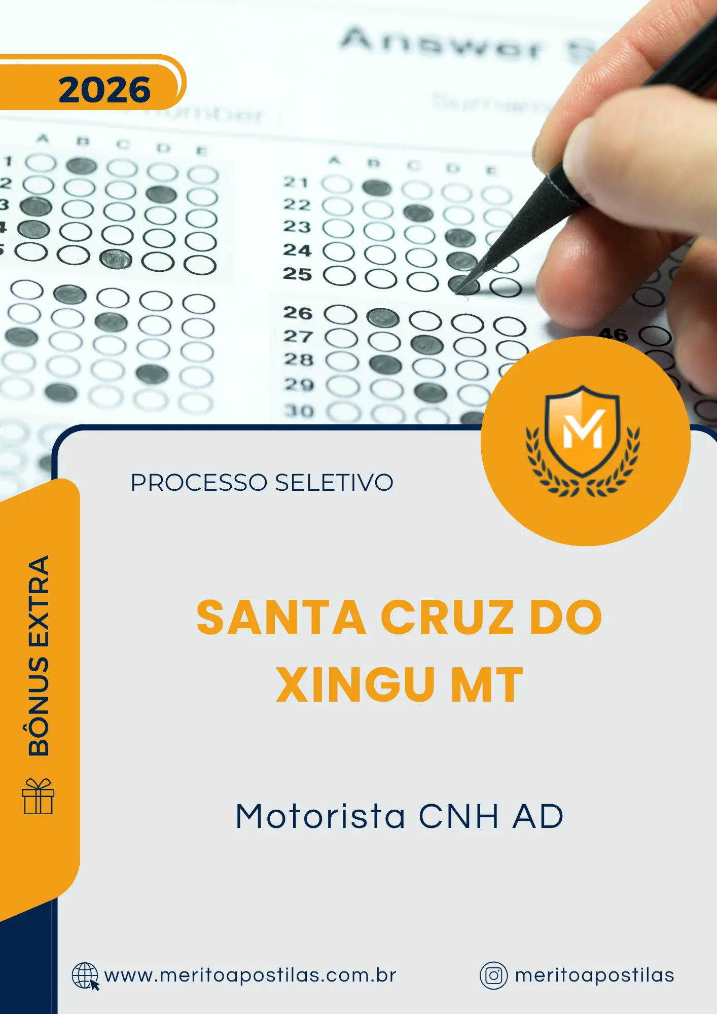 Apostila Motorista CNH AD Prefeitura de Santa Cruz do Xingu MT 2026