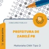 Apostila Motorista CNH Tipo D Prefeitura de Zabelê PB 2026