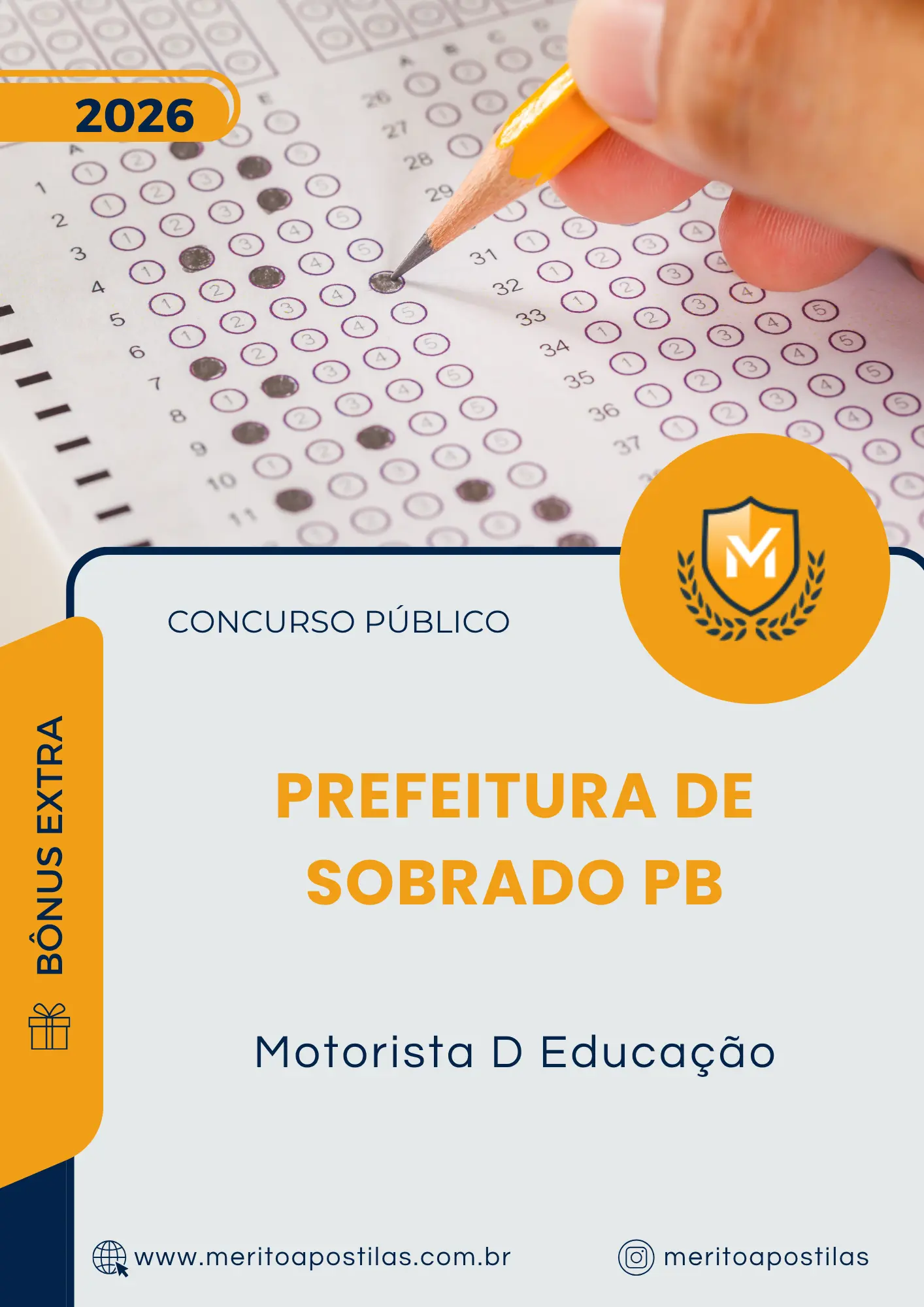 Apostila Motorista D Educação Prefeitura de Sobrado PB 2026