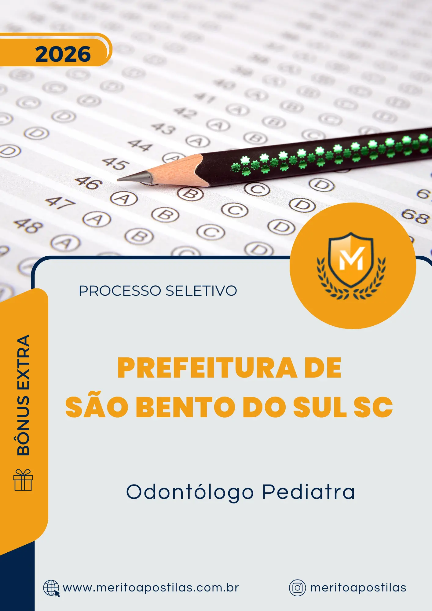 Apostila Odontólogo Pediatra Prefeitura de São Bento do Sul SC 2026