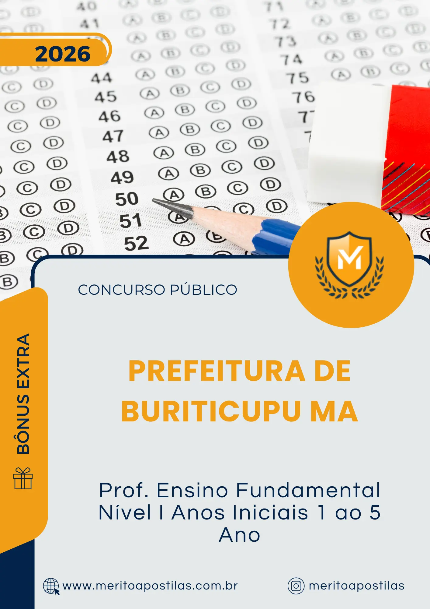 Apostila Prof Ensino Fundamental Nível I Anos Iniciais 1 ao 5 Ano Prefeitura de Buriticupu MA 2026
