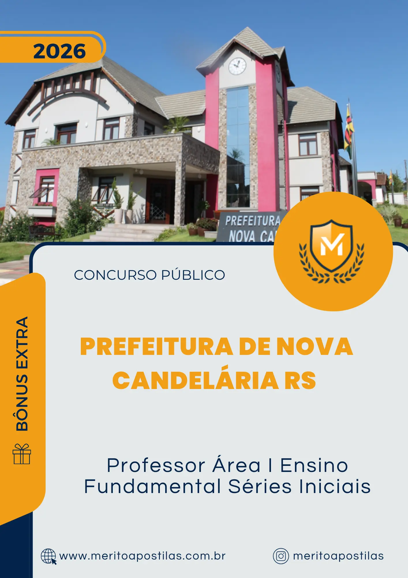 Apostila Professor Área I Ensino Fundamental Séries Iniciais Prefeitura de Nova Candelária RS 2026