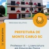 Apostila Professor III Licenciatura em Educação Física Prefeitura de Monte Carlo SC 2026