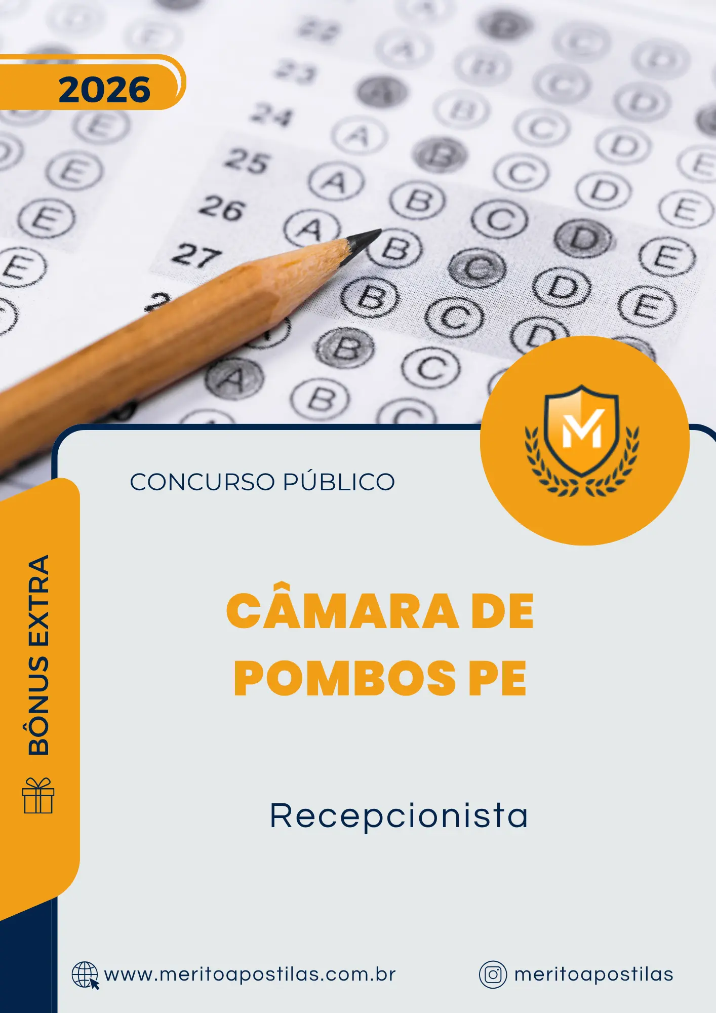Apostila Recepcionista Câmara de Pombos PE 2026