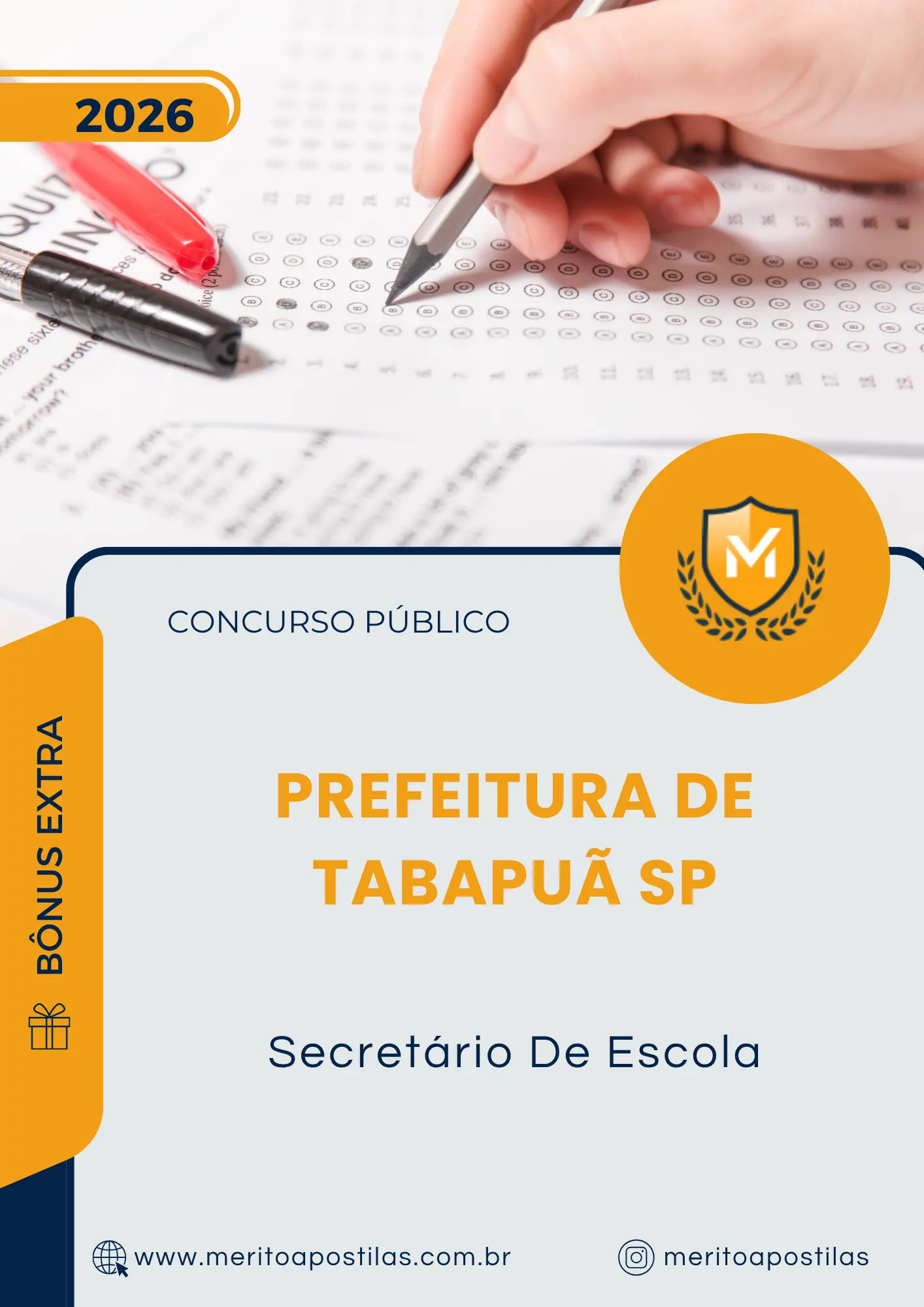 Apostila Secretário De Escola Prefeitura de Tabapuã SP 2026