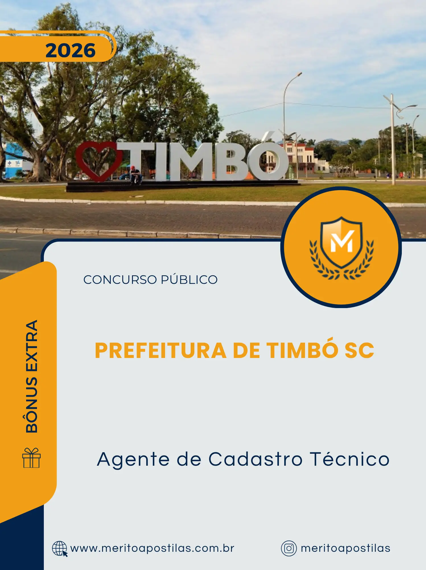 Apostila Agente de Cadastro Técnico Prefeitura de Timbó SC 2026