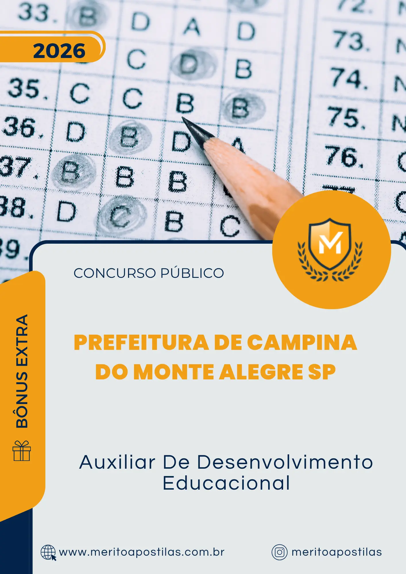 Apostila Auxiliar De Desenvolvimento Educacional Prefeitura de Campina do Monte Alegre SP 2026