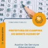 Apostila Auxiliar De Serviços Educacionais Prefeitura de Campina do Monte Alegre SP 2026