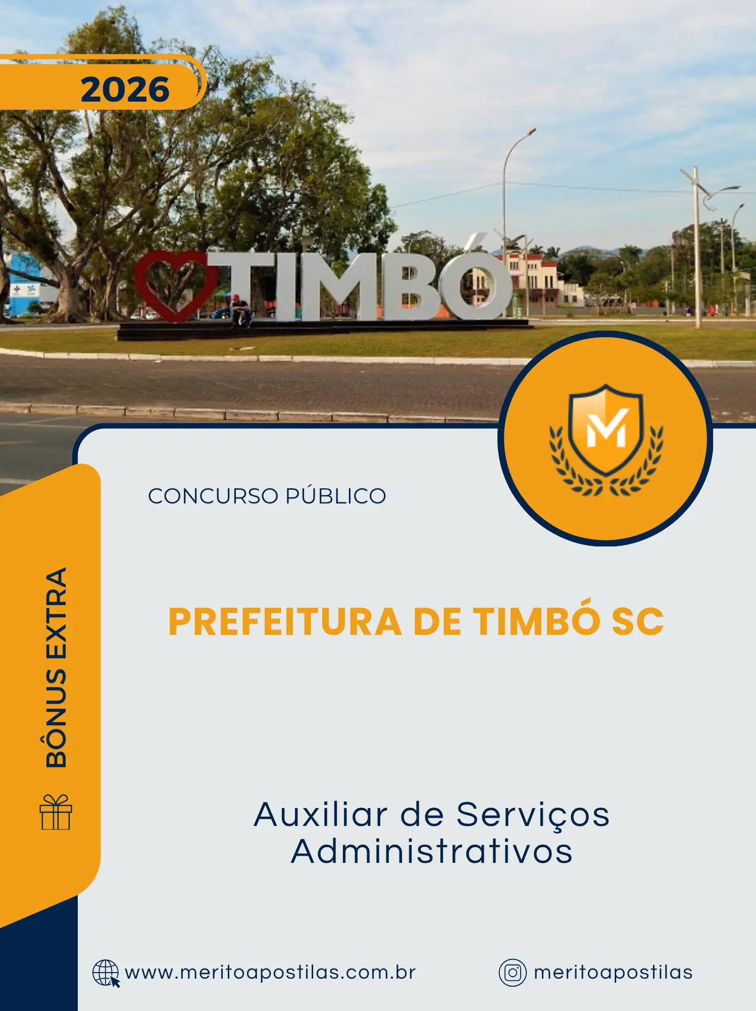 Apostila Auxiliar de Serviços Administrativos Prefeitura de Timbó SC 2026
