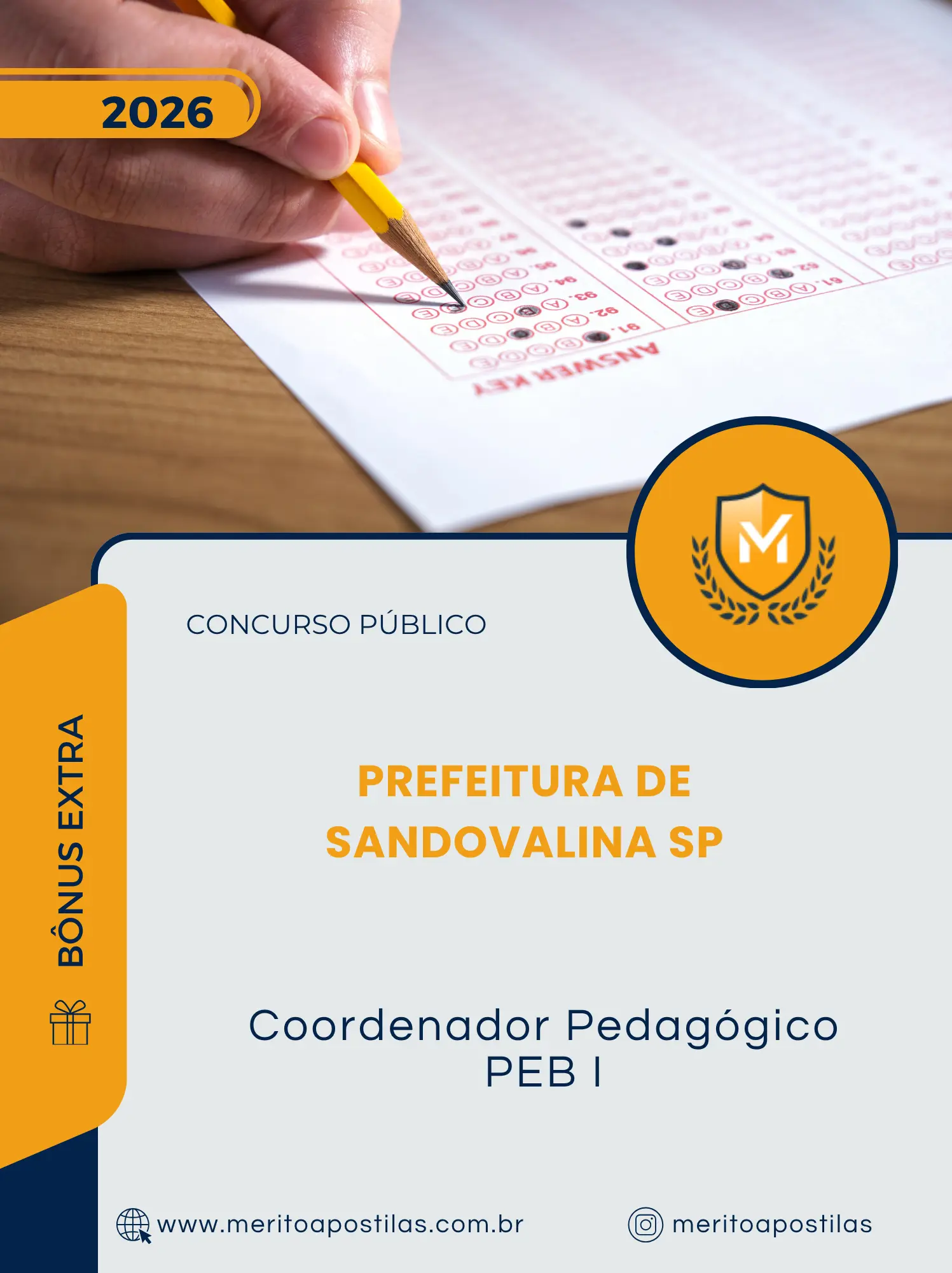 Apostila Coordenador Pedagógico PEB I Prefeitura de Sandovalina SP 2026