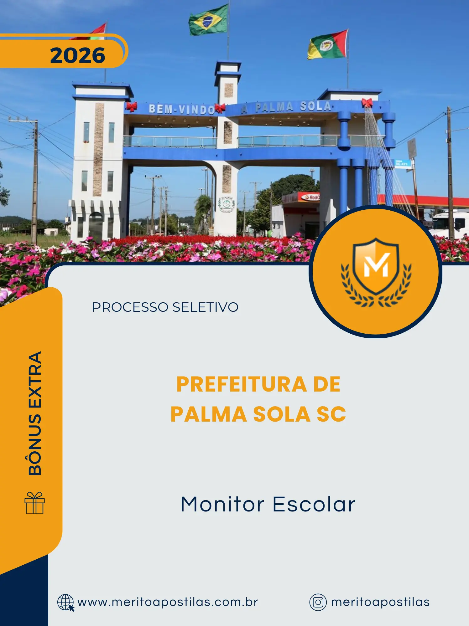 Apostila Monitor Escolar Prefeitura de Palma Sola SC 2026