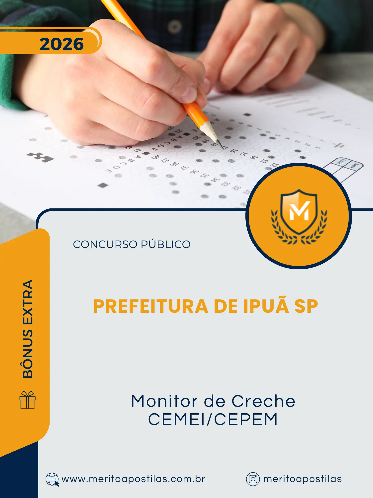 Apostila Monitor de Creche CEMEI CEPEM Prefeitura de Ipuã SP 2026