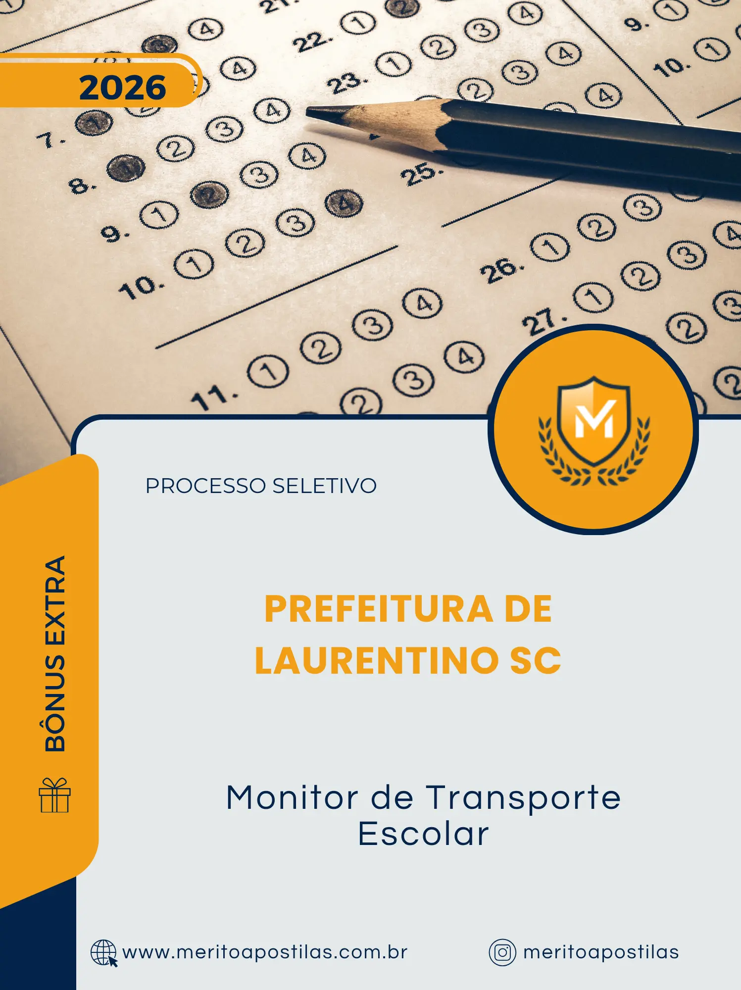 Apostila Monitor de Transporte Escolar Prefeitura de Laurentino SC 2026